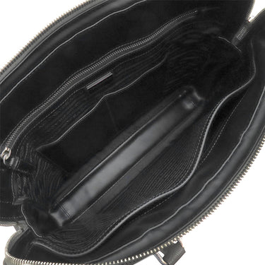 プラダ PRADA サフィアーノ ブリーフケース 2VE368 グレー レザー ビジネスバッグ シルバー金具 グレー ストラップ欠品