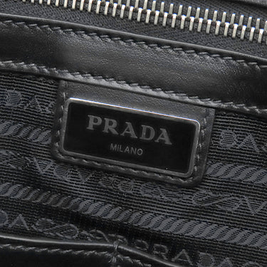 プラダ PRADA サフィアーノ ブリーフケース 2VE368 グレー レザー ビジネスバッグ シルバー金具 グレー ストラップ欠品