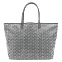 ゴヤール GOYARD サンルイPM グレー PVCコーティングキャンバス ゴヤールディンキャンバス シュヴロッシュカーフスキン トートバッグ リバーシブル ヘリンボーン