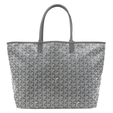 ゴヤール GOYARD サンルイPM グレー PVCコーティングキャンバス ゴヤールディンキャンバス シュヴロッシュカーフスキン トートバッグ リバーシブル ヘリンボーン