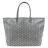 ゴヤール GOYARD サンルイPM グレー PVCコーティングキャンバス ゴヤールディンキャンバス シュヴロッシュカーフスキン トートバッグ リバーシブル ヘリンボーン