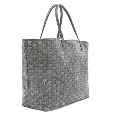 ゴヤール GOYARD サンルイPM グレー PVCコーティングキャンバス ゴヤールディンキャンバス シュヴロッシュカーフスキン トートバッグ リバーシブル ヘリンボーン