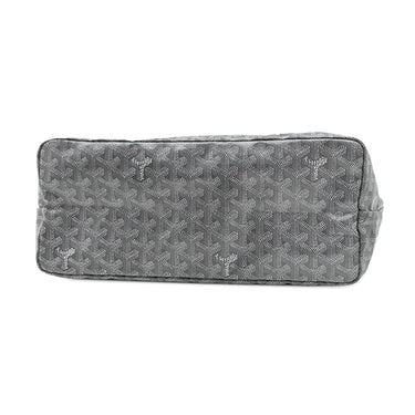 ゴヤール GOYARD サンルイPM グレー PVCコーティングキャンバス ゴヤールディンキャンバス シュヴロッシュカーフスキン トートバッグ リバーシブル ヘリンボーン
