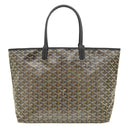 ゴヤール GOYARD サンルイPM ブラック PVCコーティングキャンバス ゴヤールディンキャンバス シュヴロッシュカーフスキン トートバッグ リバーシブル ヘリンボーン