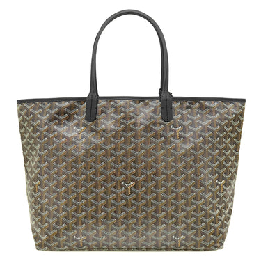 ゴヤール GOYARD サンルイPM ブラック PVCコーティングキャンバス ゴヤールディンキャンバス シュヴロッシュカーフスキン トートバッグ リバーシブル ヘリンボーン