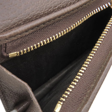 グッチ GUCCI オフィディア GG カードケース 523155 ベージュ×エボニー GGスプリームキャンバス レザー 二つ折り財布 ゴールド金具 ウェブ ストライプ