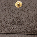 グッチ GUCCI オフィディア GG カードケース 523155 ベージュ×エボニー GGスプリームキャンバス レザー 二つ折り財布 ゴールド金具 ウェブ ストライプ