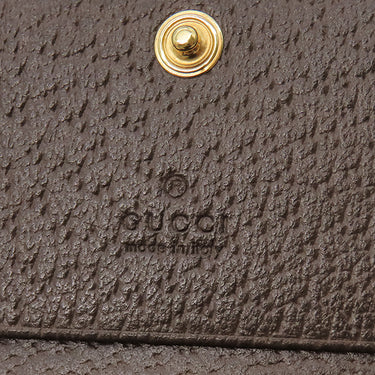 グッチ GUCCI オフィディア GG カードケース 523155 ベージュ×エボニー GGスプリームキャンバス レザー 二つ折り財布 ゴールド金具 ウェブ ストライプ