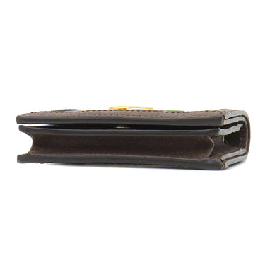 グッチ GUCCI オフィディア GG カードケース 523155 ベージュ×エボニー GGスプリームキャンバス レザー 二つ折り財布 ゴールド金具 ウェブ ストライプ