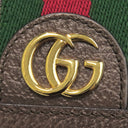 グッチ GUCCI オフィディア GG カードケース 523155 ベージュ×エボニー GGスプリームキャンバス レザー 二つ折り財布 ゴールド金具 ウェブ ストライプ