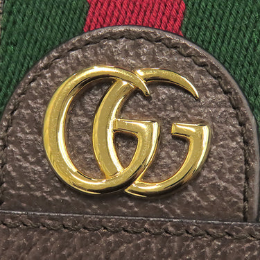 グッチ GUCCI オフィディア GG カードケース 523155 ベージュ×エボニー GGスプリームキャンバス レザー 二つ折り財布 ゴールド金具 ウェブ ストライプ