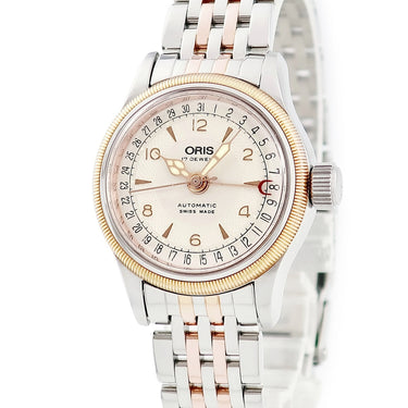 腕時計 オリス ORIS ビッグクラウン ポインターデイト 01 584 7550 4361-07 8 14 63 自動巻き レディース OH済 ローズゴールドPVD