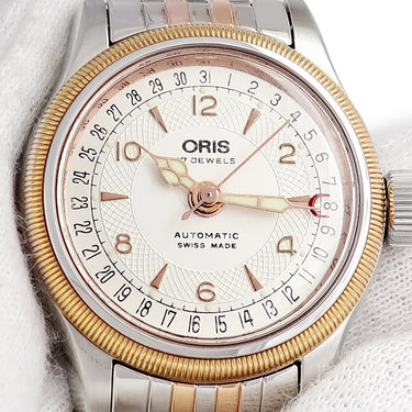 腕時計 オリス ORIS ビッグクラウン ポインターデイト 01 584 7550 4361-07 8 14 63 自動巻き レディース OH済 ローズゴールドPVD