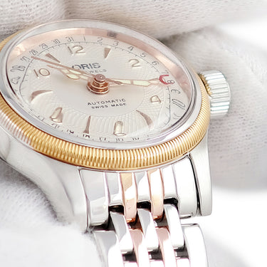 腕時計 オリス ORIS ビッグクラウン ポインターデイト 01 584 7550 4361-07 8 14 63 自動巻き レディース OH済 ローズゴールドPVD