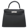 エルメス HERMES ケリー28 外縫い ブラック ヴォーエプソン 2WAYバッグ シルバー金具 ハンドバッグ ショルダー