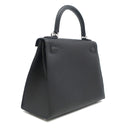 エルメス HERMES ケリー28 外縫い ブラック ヴォーエプソン 2WAYバッグ シルバー金具 ハンドバッグ ショルダー