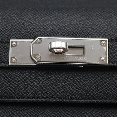 エルメス HERMES ケリー28 外縫い ブラック ヴォーエプソン 2WAYバッグ シルバー金具 ハンドバッグ ショルダー