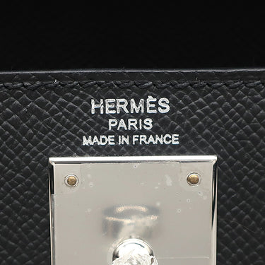 エルメス HERMES ケリー28 外縫い ブラック ヴォーエプソン 2WAYバッグ シルバー金具 ハンドバッグ ショルダー