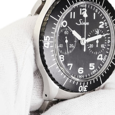 腕時計 ジン SINN レプリカ クロノグラフ 155 手巻き メンズ パイロット 回転ベゼル 黒 スモールセコンド 日本限定