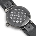 腕時計 ルイヴィトン Louis Vuitton タンブール オールブラック GM QA049Z クオーツ メンズ 純正ダイヤ 黒 ブラックPVD モノグラムフラワー