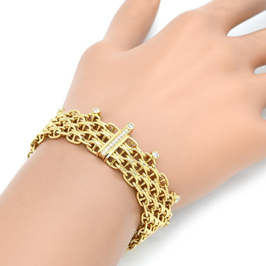 エルメス HERMES シェーヌダンクル カリプソGM H223419B イエローゴールド K18YG ダイヤモンド #15 ブレスレット CALYPSO 18K 750 YG ダイヤモンド 20石