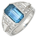 ミキモト MIKIMOTO アクアマリン 2.98ct ダイヤモンド ライトブルー×プラチナシルバー Pt950 アクアマリン ダイヤモンド リング 指輪 MIKIMOTO プラチナ Pt950 スクエア 大粒 16号