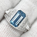ミキモト MIKIMOTO アクアマリン 2.98ct ダイヤモンド ライトブルー×プラチナシルバー Pt950 アクアマリン ダイヤモンド リング 指輪 MIKIMOTO プラチナ Pt950 スクエア 大粒 16号