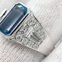 ミキモト MIKIMOTO アクアマリン 2.98ct ダイヤモンド ライトブルー×プラチナシルバー Pt950 アクアマリン ダイヤモンド リング 指輪 MIKIMOTO プラチナ Pt950 スクエア 大粒 16号