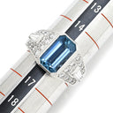 ミキモト MIKIMOTO アクアマリン 2.98ct ダイヤモンド ライトブルー×プラチナシルバー Pt950 アクアマリン ダイヤモンド リング 指輪 MIKIMOTO プラチナ Pt950 スクエア 大粒 16号