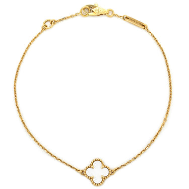 ヴァンクリーフアーペル Van Cleef & Arpels スウィート アルハンブラ VCARF68800 パールホワイト×イエローゴールド K18YG マザーオブパール ブレスレット K18 18金 パール