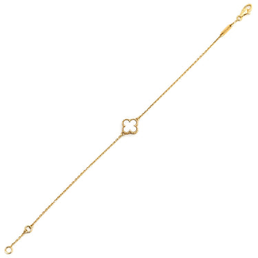 ヴァンクリーフアーペル Van Cleef & Arpels スウィート アルハンブラ VCARF68800 パールホワイト×イエローゴールド K18YG マザーオブパール ブレスレット K18 18金 パール