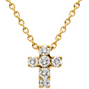 ヴァンクリーフアーペル Van Cleef & Arpels ミニクロアチュール ダイヤ ペンダント VCARF69100 イエローゴールド K18YG ダイヤモンド ネックレス クロス 十字架 Au750 18K YG