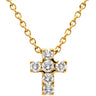 ヴァンクリーフアーペル Van Cleef & Arpels ミニクロアチュール ダイヤ ペンダント VCARF69100 イエローゴールド K18YG ダイヤモンド ネックレス クロス 十字架 Au750 18K YG