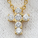 ヴァンクリーフアーペル Van Cleef & Arpels ミニクロアチュール ダイヤ ペンダント VCARF69100 イエローゴールド K18YG ダイヤモンド ネックレス クロス 十字架 Au750 18K YG