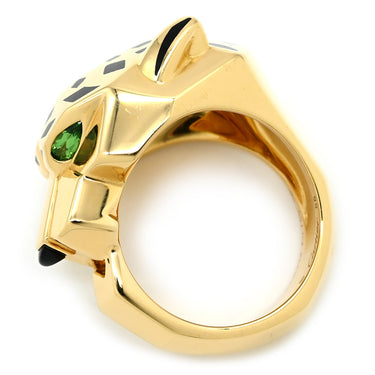 カルティエ Cartier パンテール ドゥ カルティエ B4074100 イエローゴールド K18YG オニキス ツァボライトガーネット #56 リング 指輪 Au750 オニキス ツァボライト 15.5号