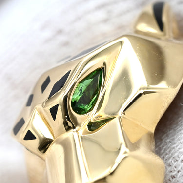 カルティエ Cartier パンテール ドゥ カルティエ B4074100 イエローゴールド K18YG オニキス ツァボライトガーネット #56 リング 指輪 Au750 オニキス ツァボライト 15.5号