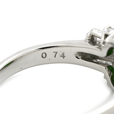 タサキ TASAKI ヒスイ ジェイダイト ダイヤ 10082877 グリーン×プラチナシルバー Pt900 ヒスイ ダイヤモンド リング 指輪 TASAKI 緑 プラチナ 翡翠 オーバルカボションカット 14.5号