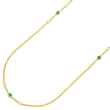 ティファニー Tiffany & Co バイザヤード グリーン×イエローゴールド K18YG エメラルド ダイヤモンド ネックレス ダイヤ エメラルド エルサペレッティ 18K 750YG