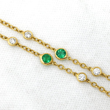 ティファニー Tiffany & Co バイザヤード グリーン×イエローゴールド K18YG エメラルド ダイヤモンド ネックレス ダイヤ エメラルド エルサペレッティ 18K 750YG