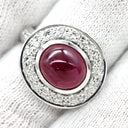 タサキ TASAKI ルビー ダイヤ レッド×プラチナシルバー Pt900 ルビー ダイヤモンド リング 指輪 赤 TASAKI プラチナ900 オーバルカボションカット 10号