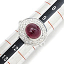 タサキ TASAKI ルビー ダイヤ レッド×プラチナシルバー Pt900 ルビー ダイヤモンド リング 指輪 赤 TASAKI プラチナ900 オーバルカボションカット 10号