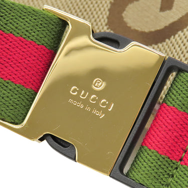グッチ GUCCI ジャンボGG ベルトバッグ 696031 ベージュ×ブラウン レザー ジャンボGGキャンバス ボディバッグ ゴールド金具 ウエストバッグ 茶