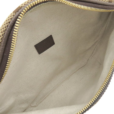 グッチ GUCCI ジャンボGG ベルトバッグ 696031 ベージュ×ブラウン レザー ジャンボGGキャンバス ボディバッグ ゴールド金具 ウエストバッグ 茶