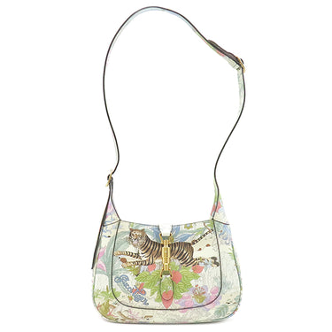 グッチ GUCCI ジャッキー1961 スモール 636709 マルチカラー レザー ショルダーバッグ ゴールド金具 タイガー 虎 アニマル ボタニカル柄