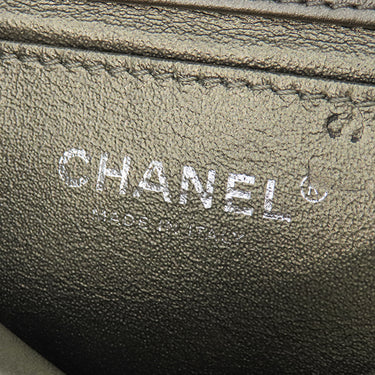 シャネル CHANEL シェブロ チェーン ショルダー シルバーグレー レザー ショルダーバッグ ココマーク エンベロープ