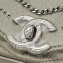 シャネル CHANEL シェブロ チェーン ショルダー シルバーグレー レザー ショルダーバッグ ココマーク エンベロープ