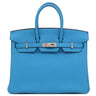 エルメス HERMES バーキン25 ブルーザンジバル トゴ ハンドバッグ シルバー金具