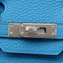 エルメス HERMES バーキン25 ブルーザンジバル トゴ ハンドバッグ シルバー金具