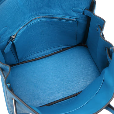 エルメス HERMES バーキン25 ブルーザンジバル トゴ ハンドバッグ シルバー金具