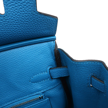 エルメス HERMES バーキン25 ブルーザンジバル トゴ ハンドバッグ シルバー金具